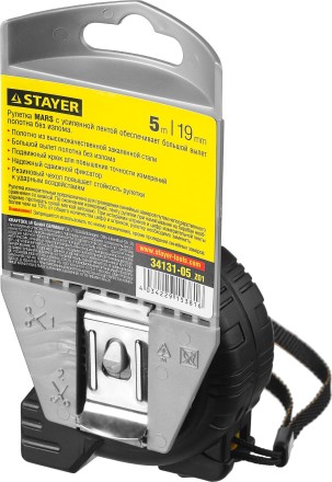 Рулетка STAYER &quot;PROFI&quot; &quot;MARS&quot;, обрезиненный корпус, 5мх19мм 34131-05 купить в Надыме