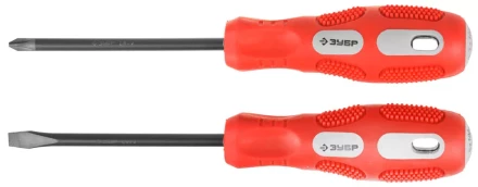 Набор отверток ЗУБР "МАСТЕР", хром-ванадиевая сталь, эргономичная трехкомпонентная рукоятка, 2шт 25235-H2 купить в Надыме