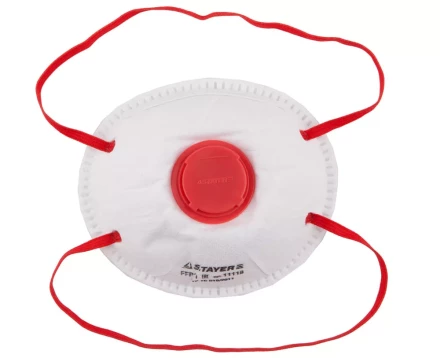 Полумаска фильтрующая STAYER "MASTER" коническая, с клапаном, многослойная, класс защиты FFP1 11118 купить в Надыме