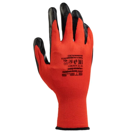 Перчатки полиэфирные с чёрным нитрильным покрытием, размер 9, 13 класс вязки// Stels 678705 купить в Надыме