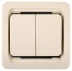 Выключатель СВЕТОЗАР "ГАММА" двухклавишный, без подсветки, цвет бежевый, 10А/~250В SV-54134-B купить в Надыме