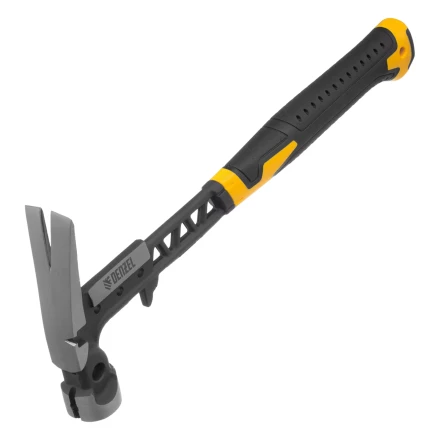 Молоток строительный 450 г, цельнокованый,боек с магнитом, двухкомп. обрезин. рук-ка Denzel 10468 купить в Надыме