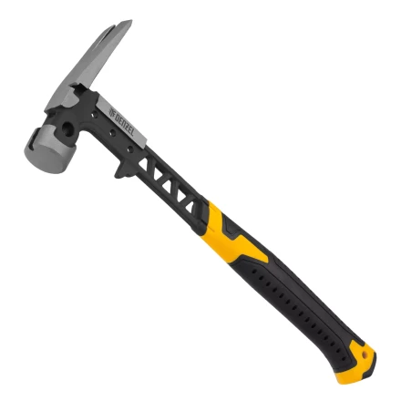 Молоток строительный 450 г, цельнокованый,боек с магнитом, двухкомп. обрезин. рук-ка Denzel 10468 купить в Надыме