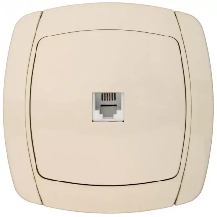 Розетка СВЕТОЗАР "CITY LIGHT" телефонная одинарная в сборе, цвет бежевый SV-54217-B купить в Надыме