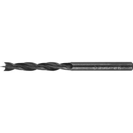 ЗУБР. Сверло спиральное по дереву с М-образной заточкой, сталь 65Г, 6х90мм 29421-090-06 купить в Надыме