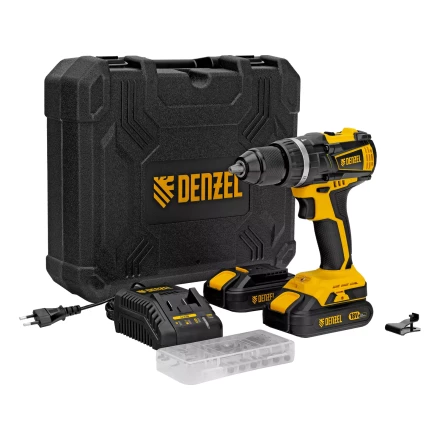 Дрель-шуруповерт аккумуляторная ударная бесщет Denzel CIDB-IB-18-02 26130, Li-Ion, 18 В, 2 акк. купить в Надыме