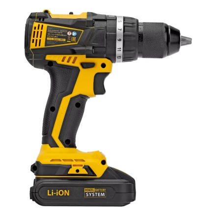 Дрель-шуруповерт аккумуляторная ударная бесщет Denzel CIDB-IB-18-02 26130, Li-Ion, 18 В, 2 акк. купить в Надыме