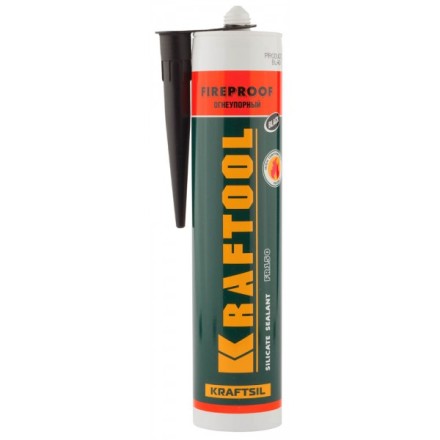 Герметик KRAFTOOL KRAFTFLEX FR150 силикатный огнеупорный &quot;+1500 С&quot;, жаростойкий, черный, 300мл 41260-4_G купить в Надыме