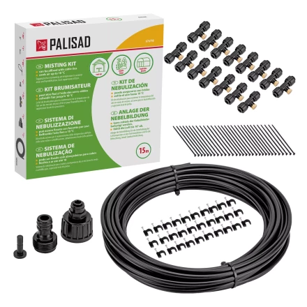 Система туманообразования Palisad 676798, полиэтиленовый шланг, длина 15 м, форсунки 15 шт купить в Надыме