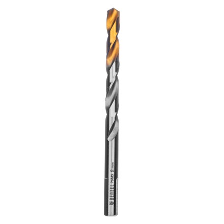 Сверло спиральное по металлу Denzel 8 x 117 мм, Р6М5, Golden Tip, 718239 купить в Надыме