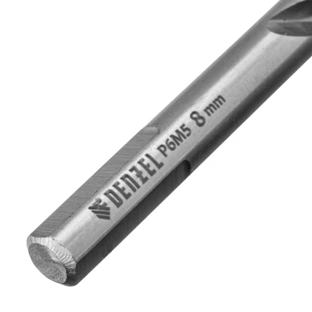 Сверло спиральное по металлу Denzel 8 x 117 мм, Р6М5, Golden Tip, 718239 купить в Надыме