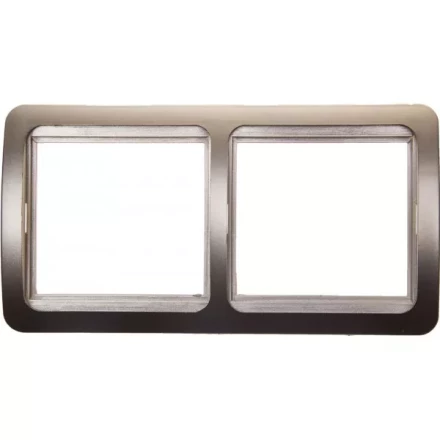 Панель СВЕТОЗАР "ГАММА" накладная, горизонтальная, цвет золотой металлик, 2 гнезда SV-54146-GM купить в Надыме