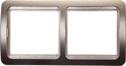 Панель СВЕТОЗАР "ГАММА" накладная, горизонтальная, цвет золотой металлик, 2 гнезда SV-54146-GM купить в Надыме