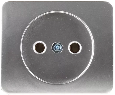 Розетка СВЕТОЗАР "ГАММА" без заземления, одинарная, без вставки и рамки, цвет светло-серый металлик, 16А/~250В SV-54100-SM купить в Надыме