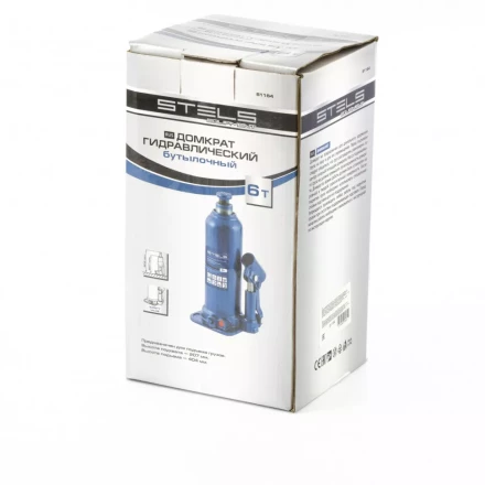 Домкрат гидравлический бутылочный 6 т h подъема 207-404 мм Stels 51164 купить в Надыме
