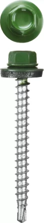 Саморезы СКМ кровельные, RAL 6002 зеленый лист, 25 x 5.5 мм, 420 шт, для металлических конструкций, STAYER 30305-55-025-6002 купить в Надыме