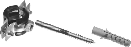 ЗУБР "МАСТЕР". Хомут трубный с гайкой, оцинкованный, в комплекте с сантехнической шпилькой и дюбелем, 3/8", 1шт 37866-16-19 купить в Надыме