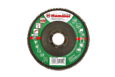 Круг Лепестковый Торцевой (КЛТ) HAMMER КЛТ 1 Ф125х22 Р40 213-007 купить в Надыме
