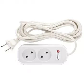 Удлинитель бытовой серия EU, без заземления, 5м, 2 роз., 6А Stern 95722 купить в Надыме