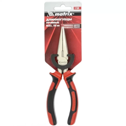 Длинногубцы NICKEL 160 мм прямые никелированные двухкомпонентные рукоятки MTX 171649 купить в Надыме