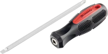 Отвертка комбинированная SL6,0 / Ph2 мм CrV антискользящая двухкомп. рукоятка MATRIX 12290 купить в Надыме