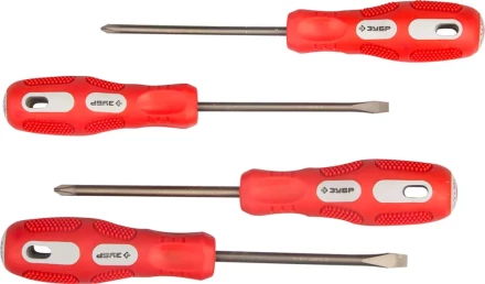 Набор отверток ЗУБР "МАСТЕР", хром-ванадиевая сталь, эргономичная трехкомпонентная рукоятка, 4шт 25235-H4 купить в Надыме