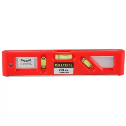 Уровень KRAFTOOL "PRO" "DIRECTOR LEVEL" с магнитом, 3 ампулы, 220мм 1-34863-022 купить в Надыме