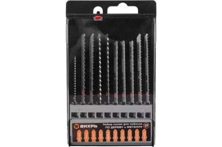 Набор пилок для лобзика по дереву и металлу 10шт Вихрь 73/10/5/15 купить в Надыме