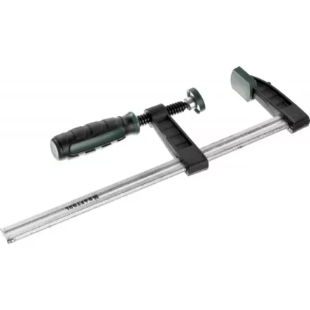 Струбцина, KRAFTOOL 32011-050-200, тип "F", DIN 5117, двухкомпонентная ручка, 50х200мм 32011-050-200 купить в Надыме