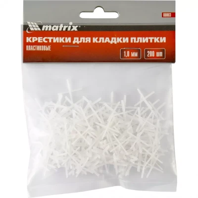 Крестики 1,0 мм для кладки плитки упаковка 200 штук Matrix 88083