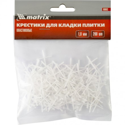 Крестики 1,0 мм для кладки плитки упаковка 200 штук Matrix 88083 купить в Надыме