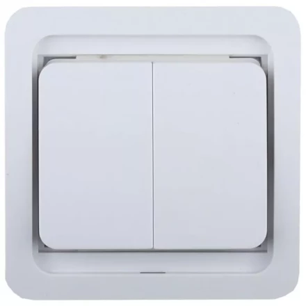 Выключатель СВЕТОЗАР "ГАММА" двухклавишный, без подсветки, цвет белый, 10А/~250В SV-54134-W купить в Надыме