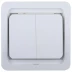 Выключатель СВЕТОЗАР "ГАММА" двухклавишный, без подсветки, цвет белый, 10А/~250В SV-54134-W купить в Надыме