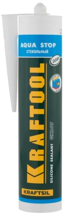 Герметик KRAFTOOL KRAFTSeal GX107 "AQUA STOP" силиконовый стекольный, прозрачный, 300мл 41256-2 купить в Надыме