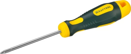 Отвертка KRAFTOOL, Cr-Mo-V сталь, двухкомпонентная противоскользящая рукоятка, PZ, №1x80мм 250073-1-080 купить в Надыме