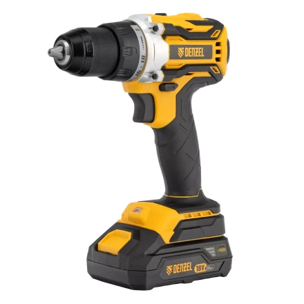 Дрель-шуруповерт аккумуляторная Denzel  BLDL-18-0 26140, бесщет.2 Li-Ion, 18 В купить в Надыме