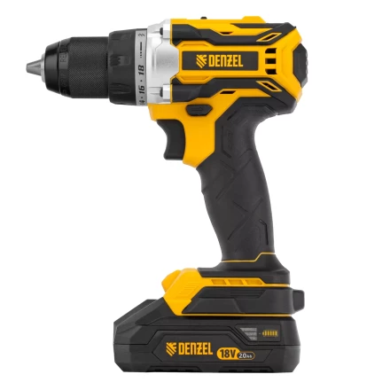 Дрель-шуруповерт аккумуляторная Denzel  BLDL-18-0 26140, бесщет.2 Li-Ion, 18 В купить в Надыме