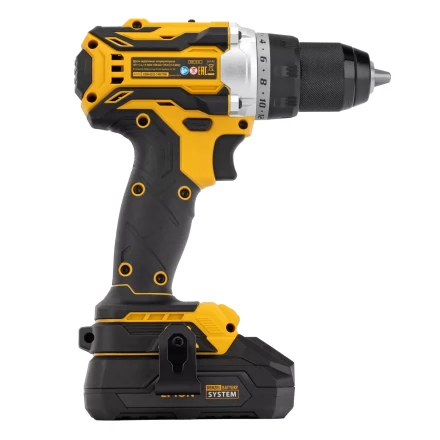 Дрель-шуруповерт аккумуляторная Denzel  BLDL-18-0 26140, бесщет.2 Li-Ion, 18 В купить в Надыме