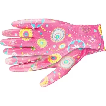 Перчатки садовые из полиэстера с нитриловым обливом, красные, M PALISAD 67746 купить в Надыме