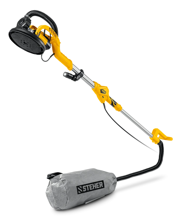 STEHER d225 мм, 800 Вт, удлиненная рукоятка, подсветка, шлифовальная машина для стен (жираф) (DWL-800) купить в Надыме