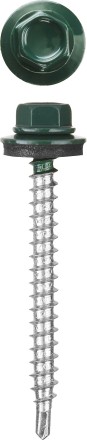 Саморезы СКМ кровельные, RAL 6005 зеленый насыщенный, 19 x 5.5 мм, 2 500 шт, для металлических конструкций, STAYER 30300-55-019-6005 купить в Надыме