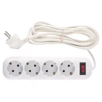 Удлинитель бытовой серия EF, с заземлением и выключателем, 3м, 4 розетки, 10A Stern 95776 купить в Надыме