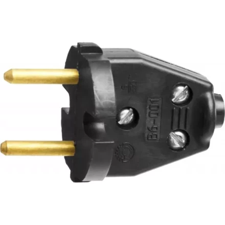 Вилка СИБИН электрическая, разборная, 6А/220В, черная 55152-B купить в Надыме