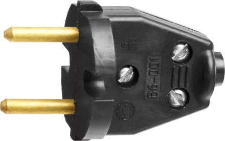 Вилка СИБИН электрическая, разборная, 6А/220В, черная 55152-B купить в Надыме