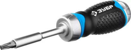 Набор ЗУБР "ПРОФЕССИОНАЛ": Отвертка реверсив с двухкомп рукоят, насадки, CrMo, рукоят с отсеком для хранения бит, 24 предмета 25353-H24 купить в Надыме