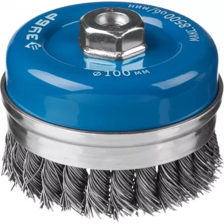 ЗУБР "ПРОФЕССИОНАЛ". Щетка чашечная усиленная для УШМ, плетеные пучки стальной проволоки 0,8мм, 100ммхМ14 35271-100_z02 купить в Надыме