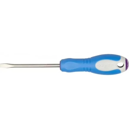 Отвертка ЗУБР, Cr-V сталь, трехкомпонентная рукоятка, цветовая индикация типа шлица, SL, 6,5x100мм 25251-6.5-100 купить в Надыме