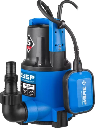 Насос ЗУБР "ПРОФЕССИОНАЛ" Т3 погружной дренажный для чистой воды (d пропускаемых частиц до 5мм), 750Вт, пропускная способность 210л/мин, напор 8,5м НПЧ-Т3-750 купить в Надыме