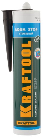 Герметик KRAFTOOL KRAFTSeal GX107 &quot;AQUA STOP&quot; силиконовый стекольный, черный, 300мл 41256-4 купить в Надыме