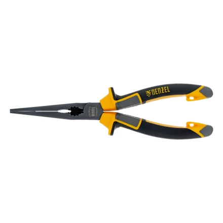 Длинногубцы прямые 205 мм Denzel 17302, трехкомпонентные рукоятки купить в Надыме